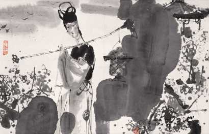 傅小石 壬戌（1982年） 林黛玉 立轴
